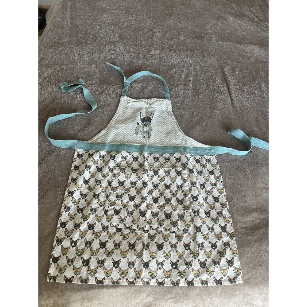 Envogue French Bulldog Apron Whimsical Frenchie Chevron One Size O1